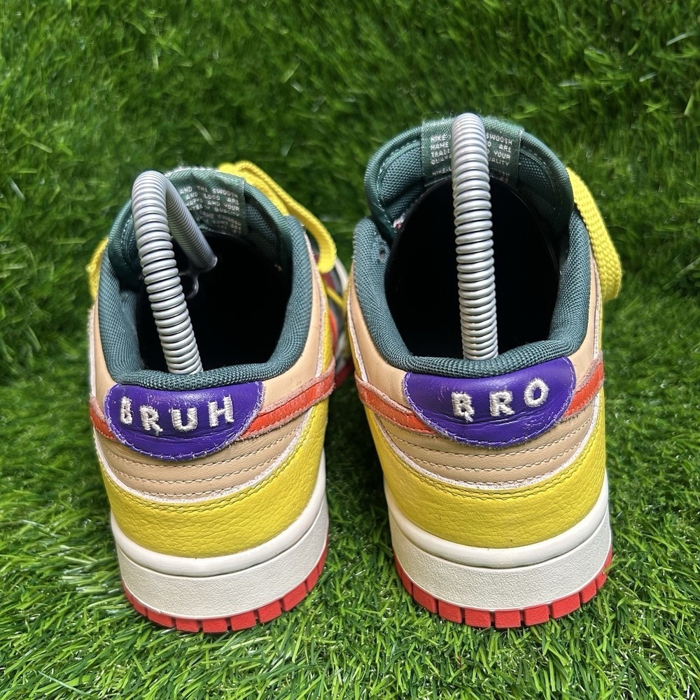 Nike Dunk Low Multi-Color Bruh Bro Patchwork Sneakers FV9524-900 Womens 7.5
